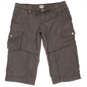 Mossimo Supply Co Pants Juniors Size 13 Gray Cargo Capri Measures 33 x 17.5